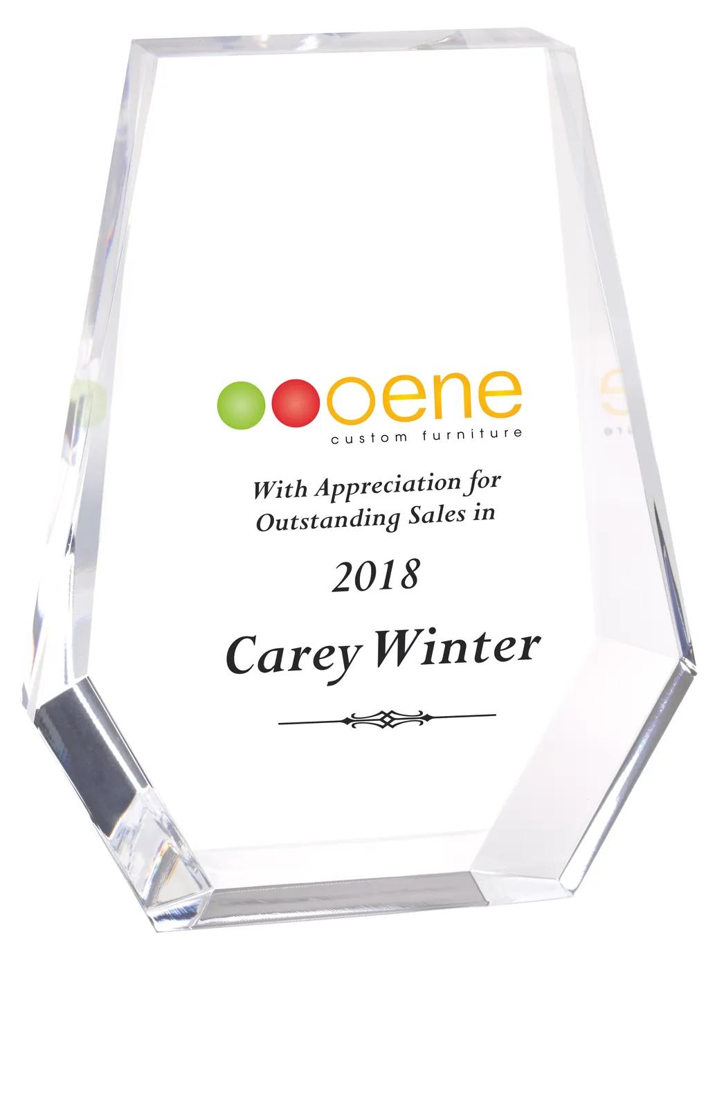 Acrylic Shield Award Beveled Edges Light Reflecting - 6 x 4.5 in - product view 6