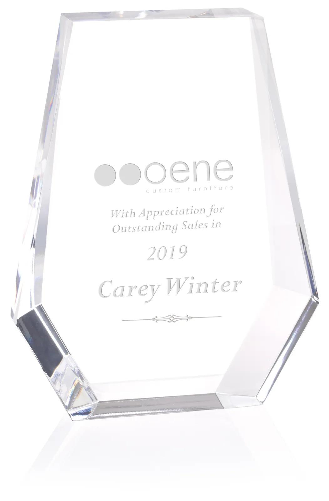 Acrylic Shield Award Beveled Edges Light Reflecting - 6 x 4.5 in - product view 7