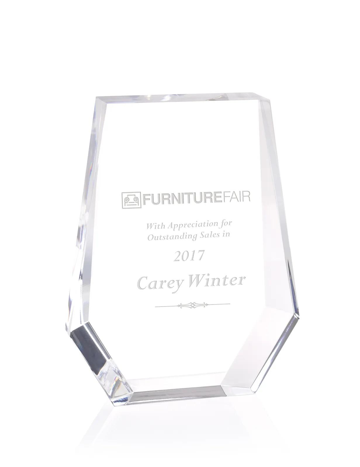 Acrylic Shield Award Beveled Edges Light Reflecting - 6 x 4.5 in - product view 10