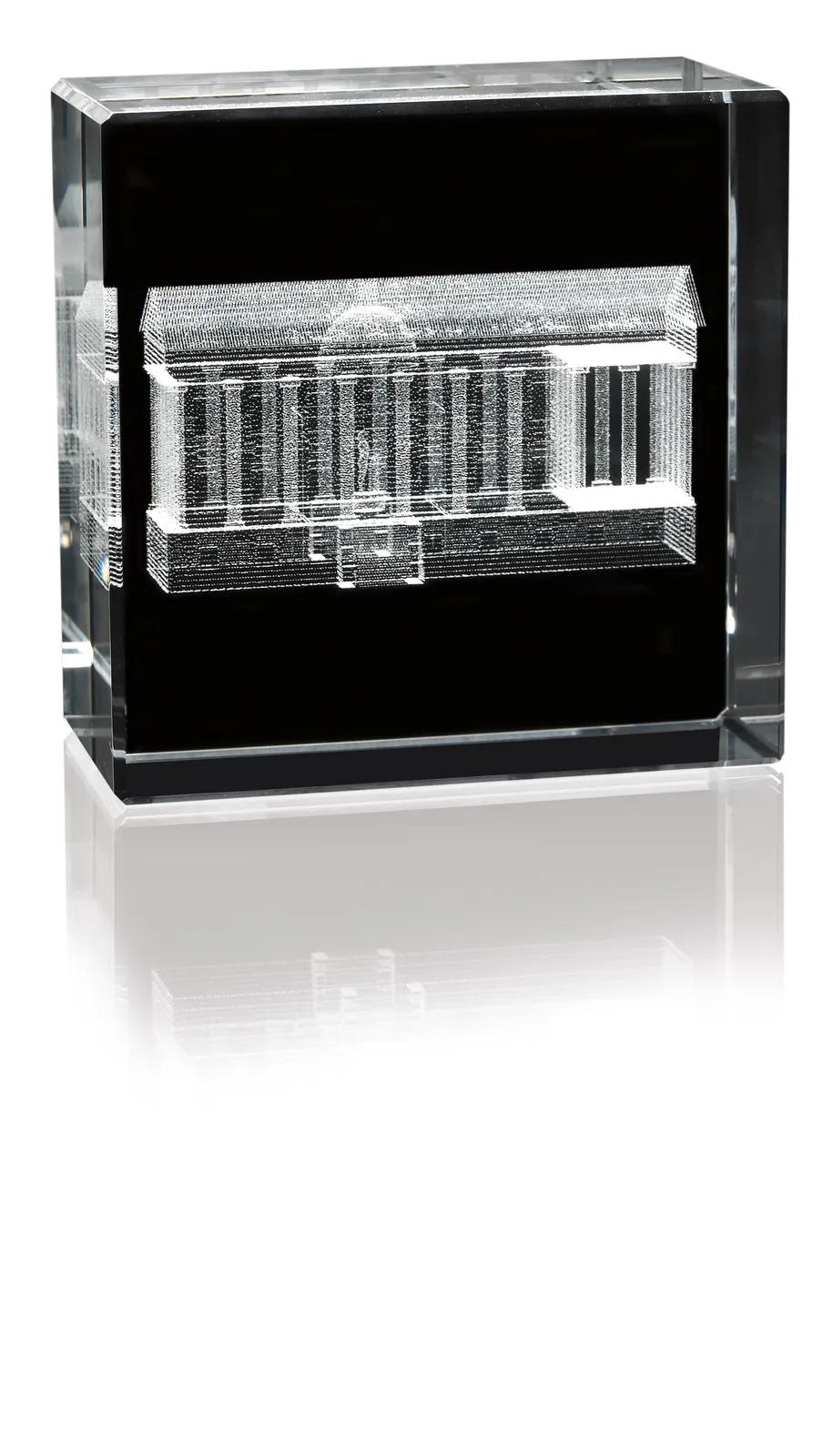 Crystal Rectangle Award 3D Art All Sides - 3.125 x 3.125 in - product view 2