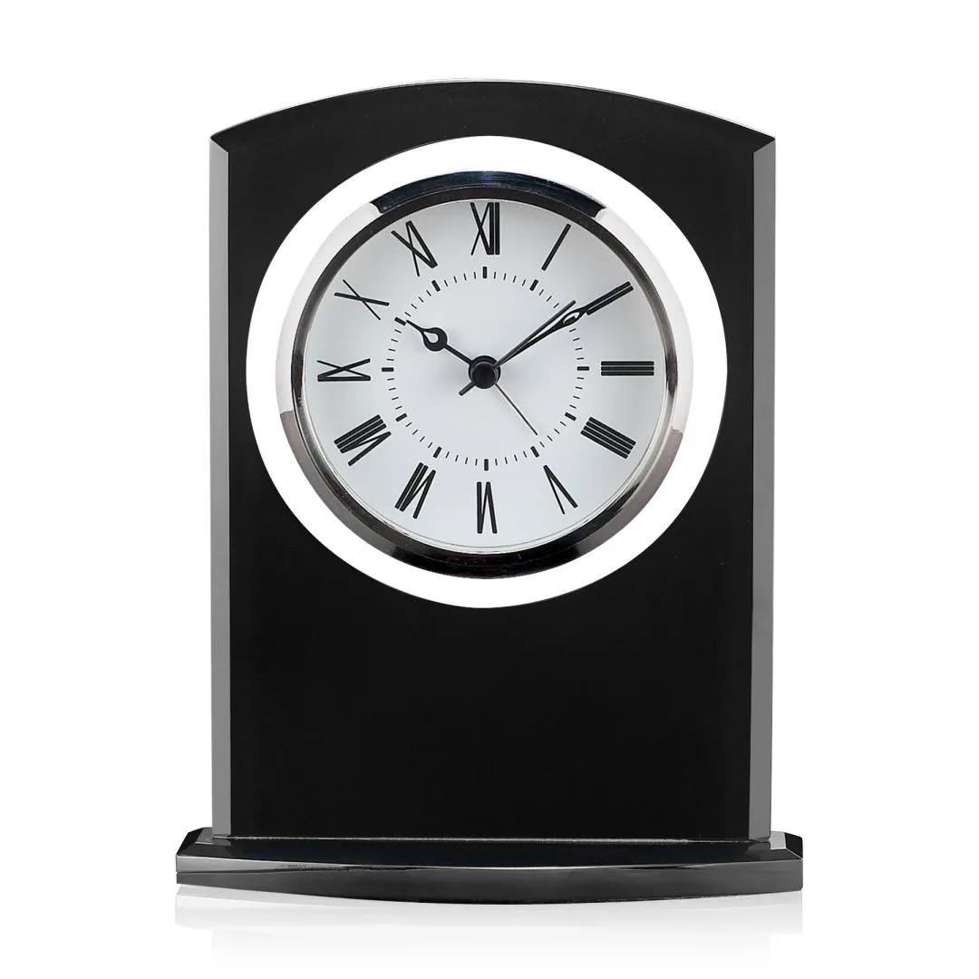 Aluminum Desk Clock Award Brushed Finish Roman - 7 x 5.5 in - product view 2