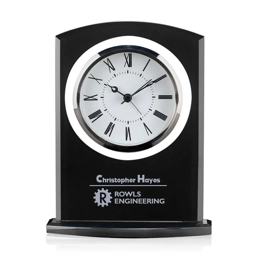 Aluminum Desk Clock Award Brushed Finish Roman - 7 x 5.5 in - product view 4