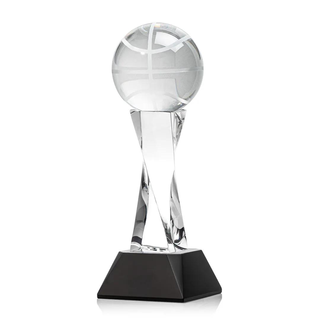 Crystal Sports Ball Tower Award Twisted Geometric - 11.75 x 4 in - product view 4