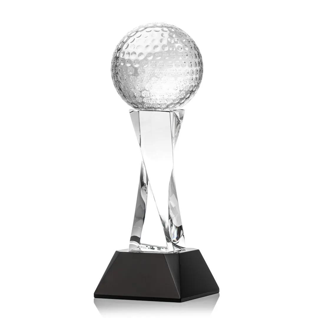 Crystal Sports Ball Tower Award Twisted Geometric - 11.75 x 4 in - product view 6