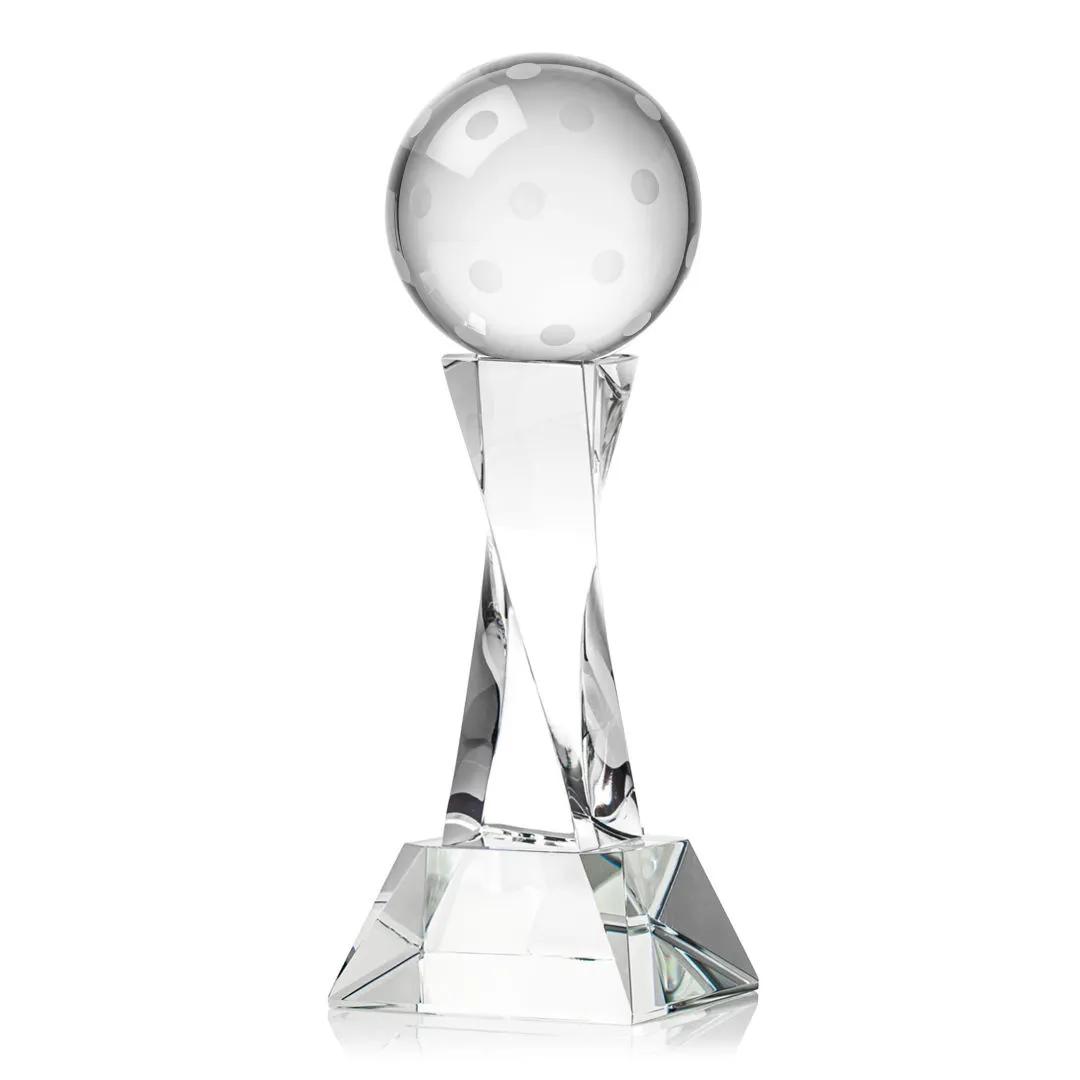 Crystal Sports Ball Tower Award Twisted Geometric - 11.75 x 4 in - product view 9