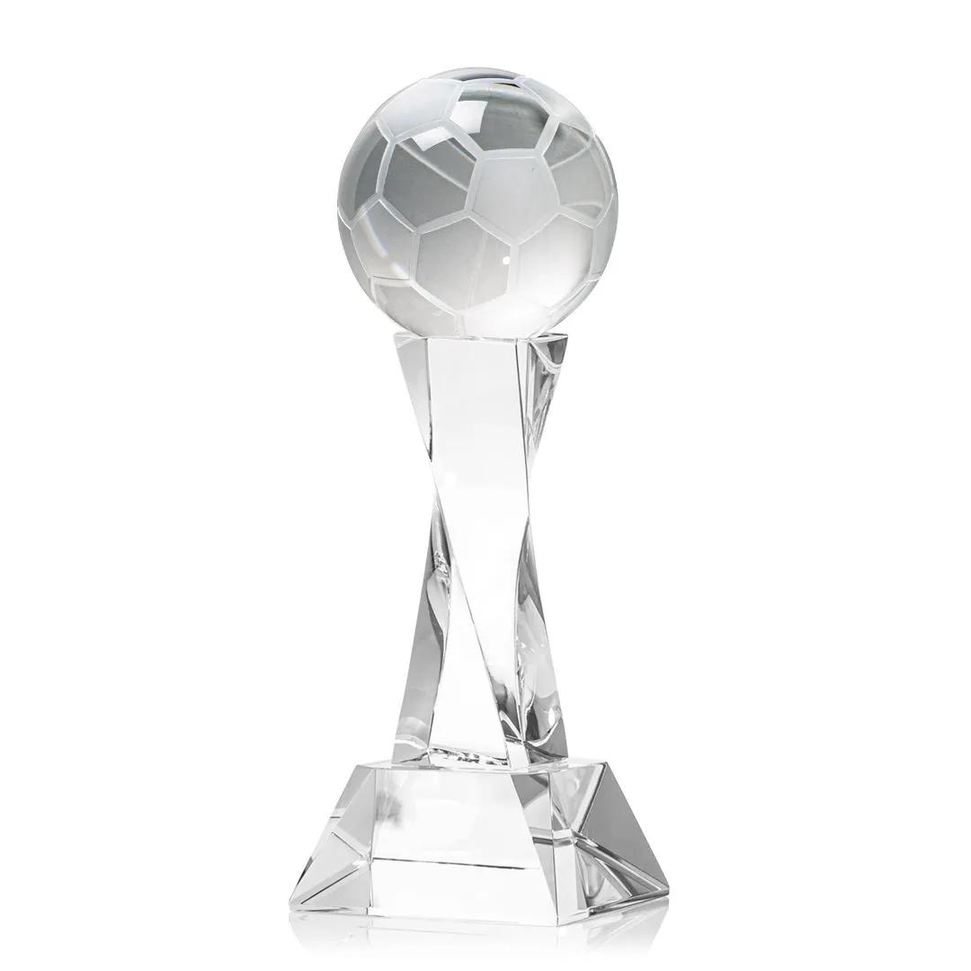 Crystal Sports Ball Tower Award Twisted Geometric - 11.75 x 4 in - product view 11