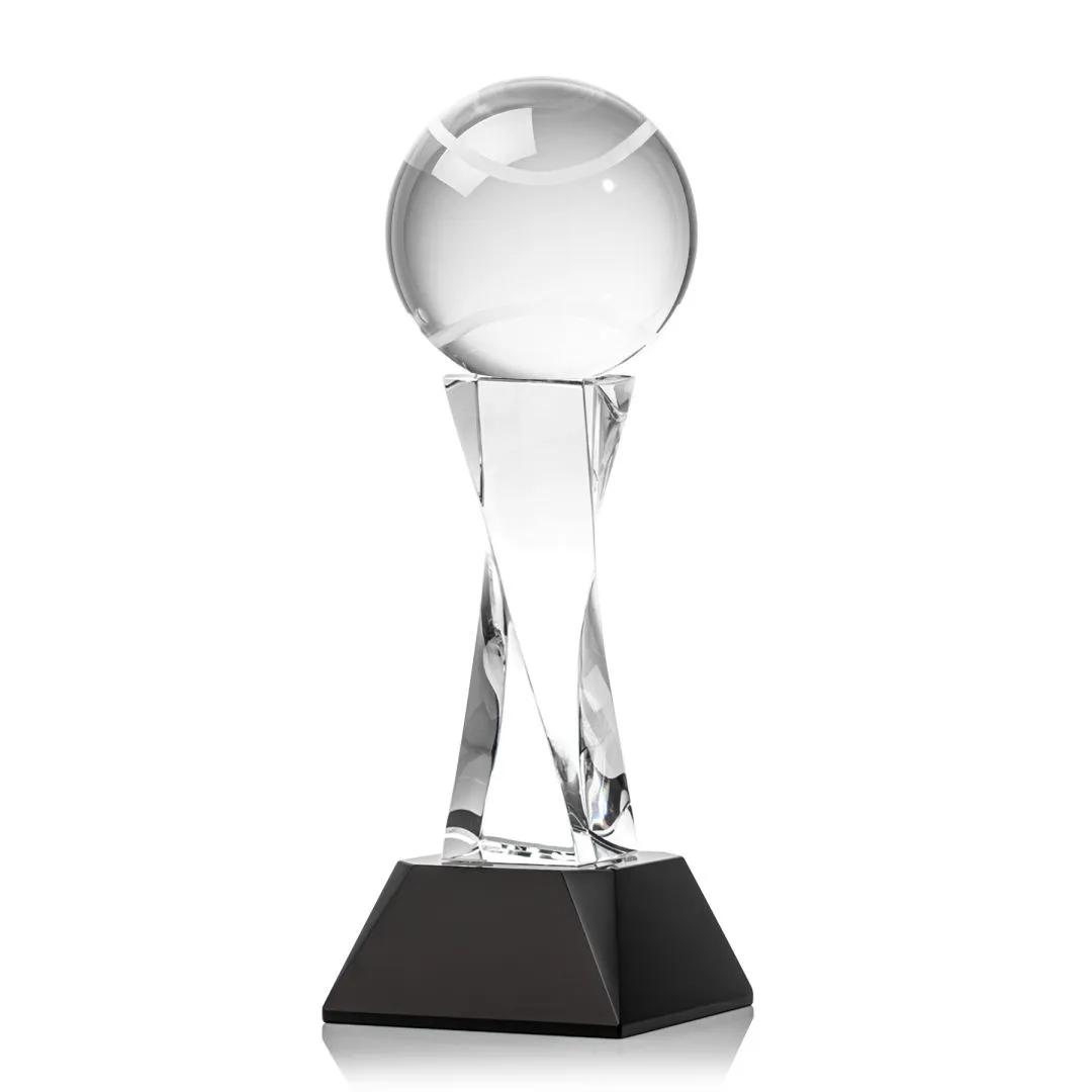 Crystal Sports Ball Tower Award Twisted Geometric - 11.75 x 4 in - product view 12