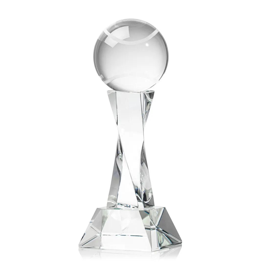 Crystal Sports Ball Tower Award Twisted Geometric - 11.75 x 4 in - product view 13
