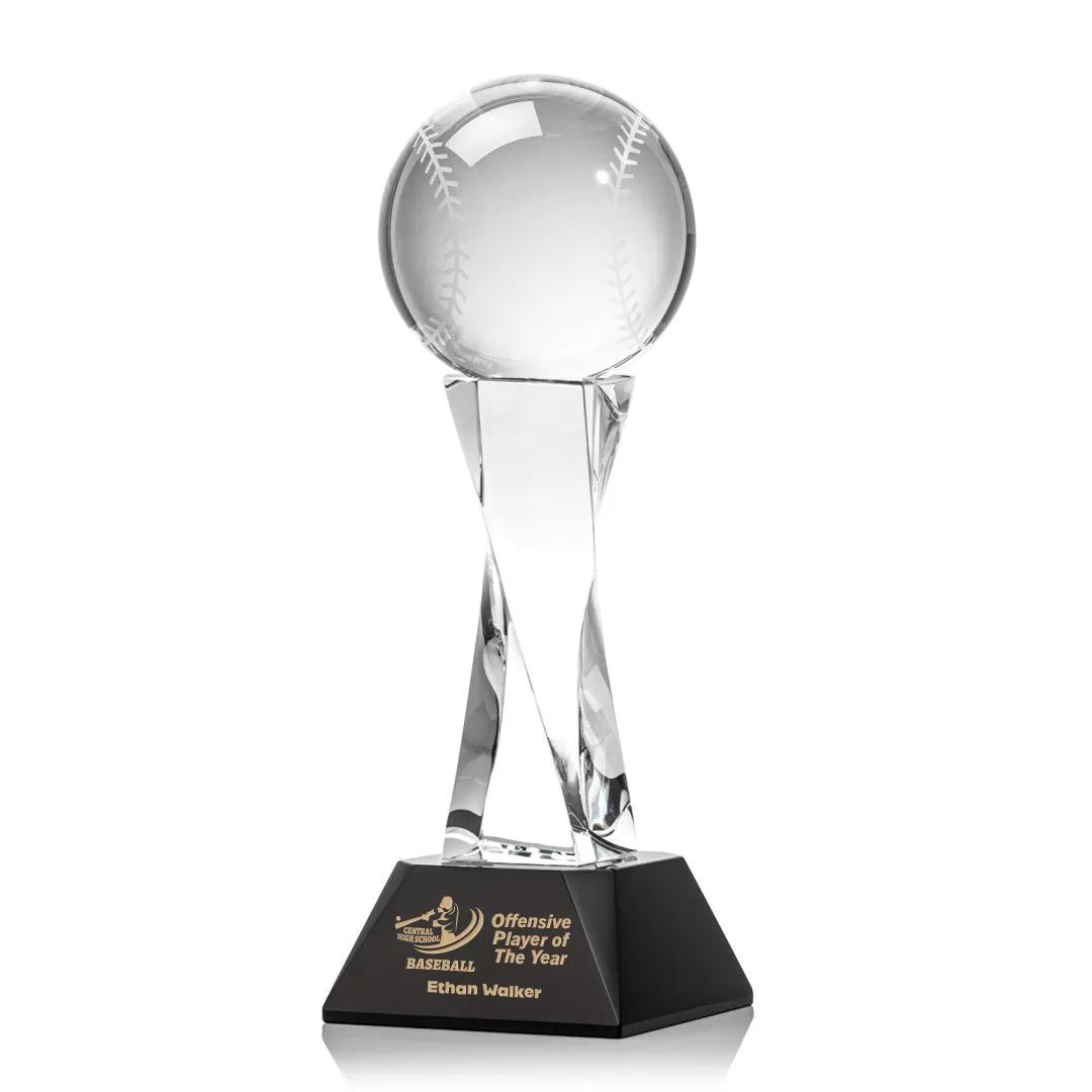 Crystal Sports Ball Tower Award Twisted Geometric - 11.75 x 4 in - product view 14