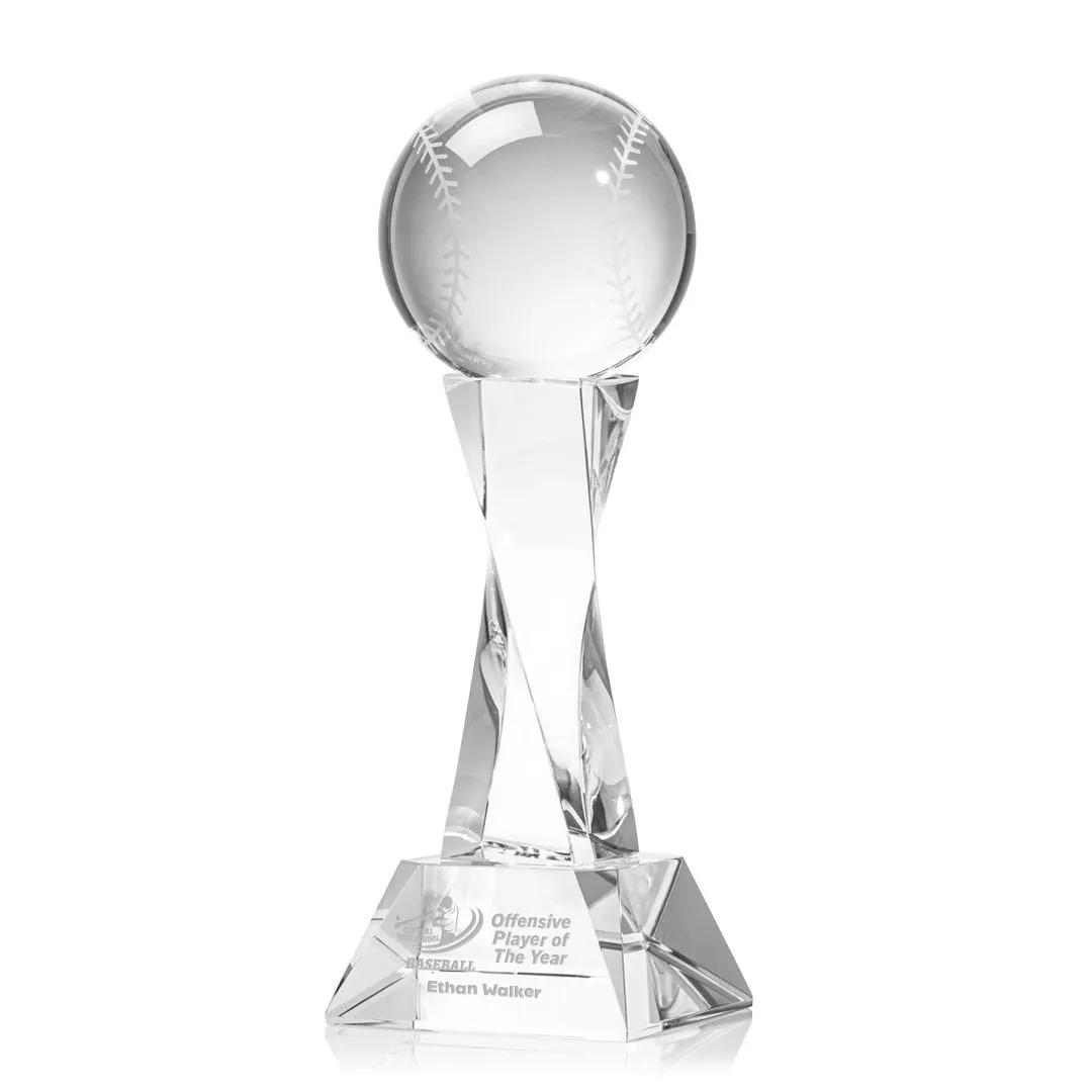 Crystal Sports Ball Tower Award Twisted Geometric - 11.75 x 4 in - product view 15