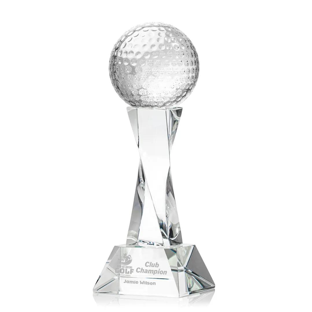Crystal Sports Ball Tower Award Twisted Geometric - 11.75 x 4 in - product view 19