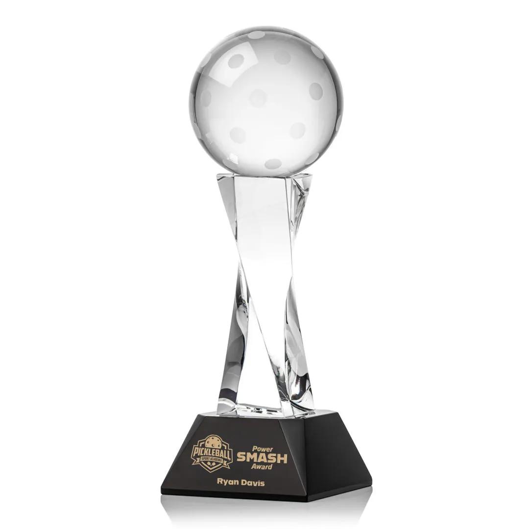 Crystal Sports Ball Tower Award Twisted Geometric - 11.75 x 4 in - product view 20
