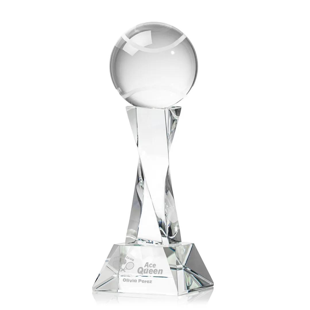 Crystal Sports Ball Tower Award Twisted Geometric - 11.75 x 4 in - product view 25