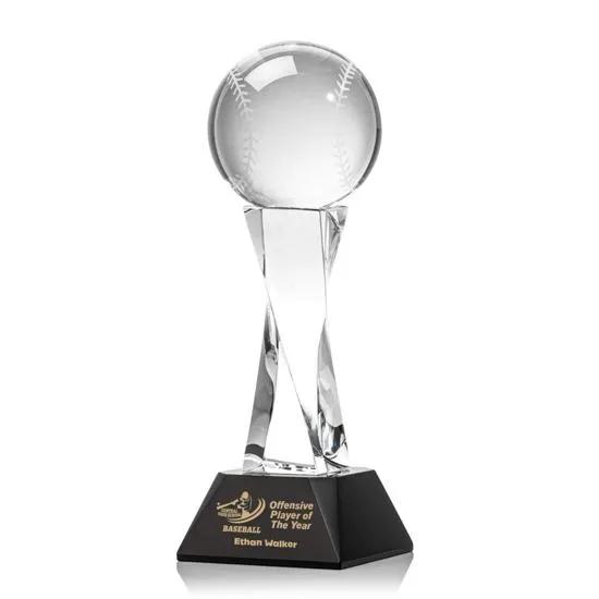 Crystal Sports Ball Tower Award Twisted Geometric - 11.75 x 4 in