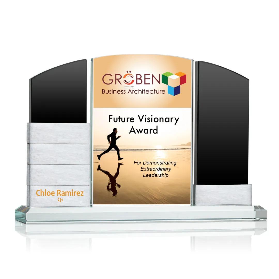 Starfire Crystal Perpetual Tower Award 12 Blocks - 6.25 x 9.5 in - product view 3