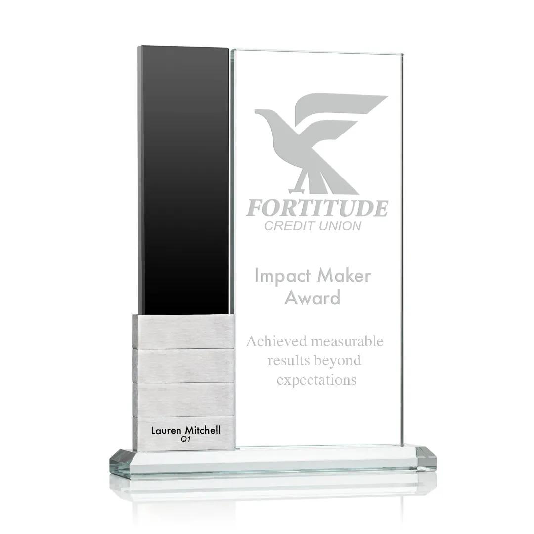 Starfire Crystal Perpetual Award Vertical 10 Block - 7.5 x 10 in - product view 2