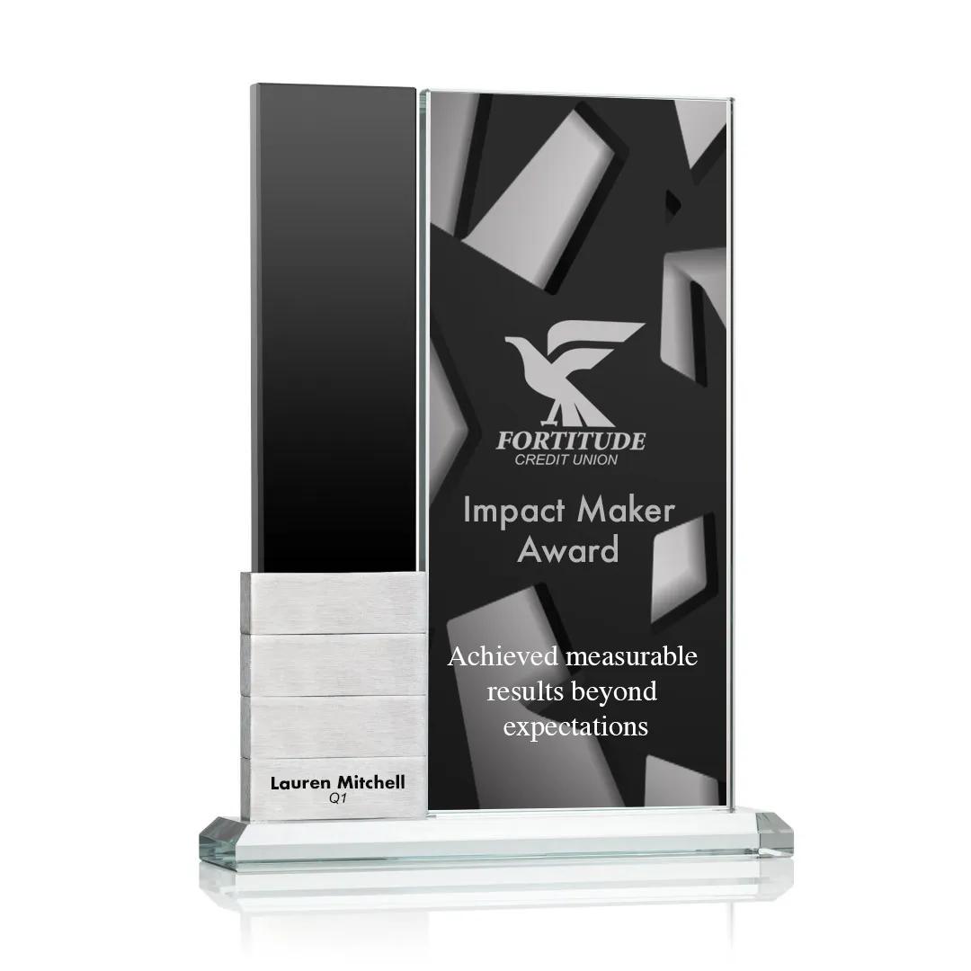 Starfire Crystal Perpetual Award Vertical 10 Block - 7.5 x 10 in - product view 3