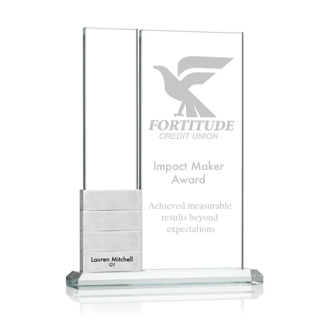 Starfire Crystal Perpetual Award Vertical 10 Block - 7.5 x 10 in - product view 6