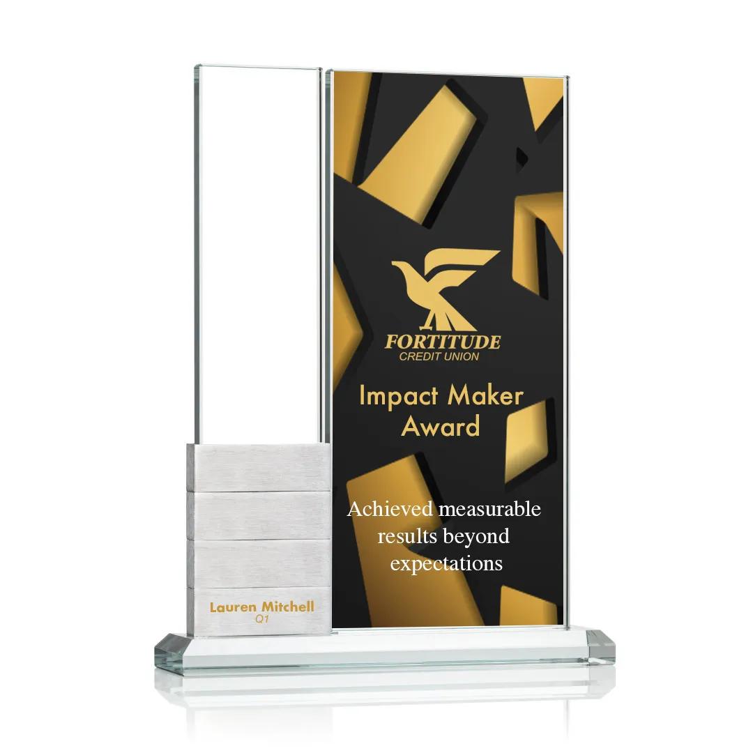 Starfire Crystal Perpetual Award Vertical 10 Block - 7.5 x 10 in - product view 7