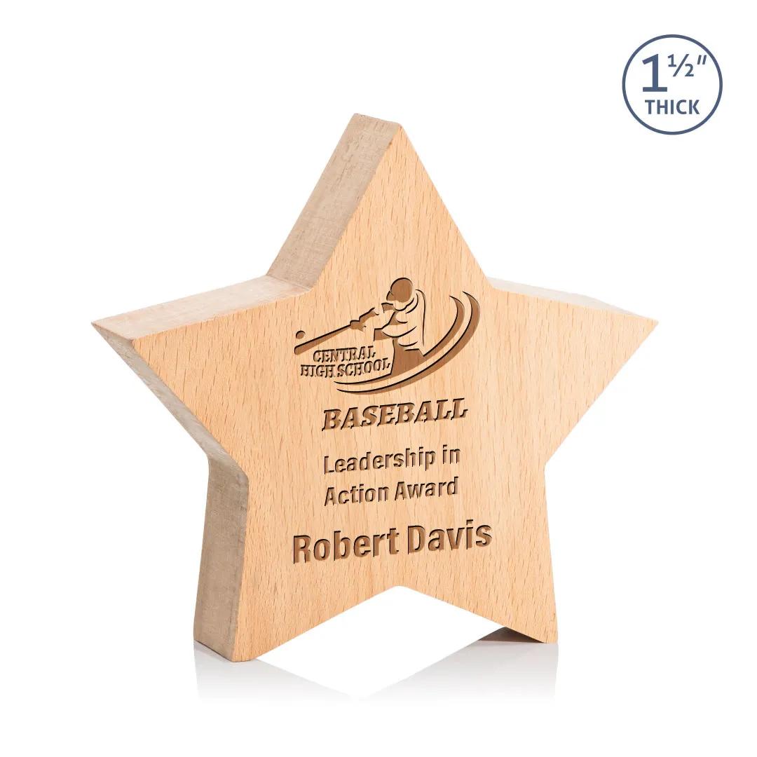 Beechwood Star Award Polished Natural Grain Finish - 5.875 x 6 in - product view 3