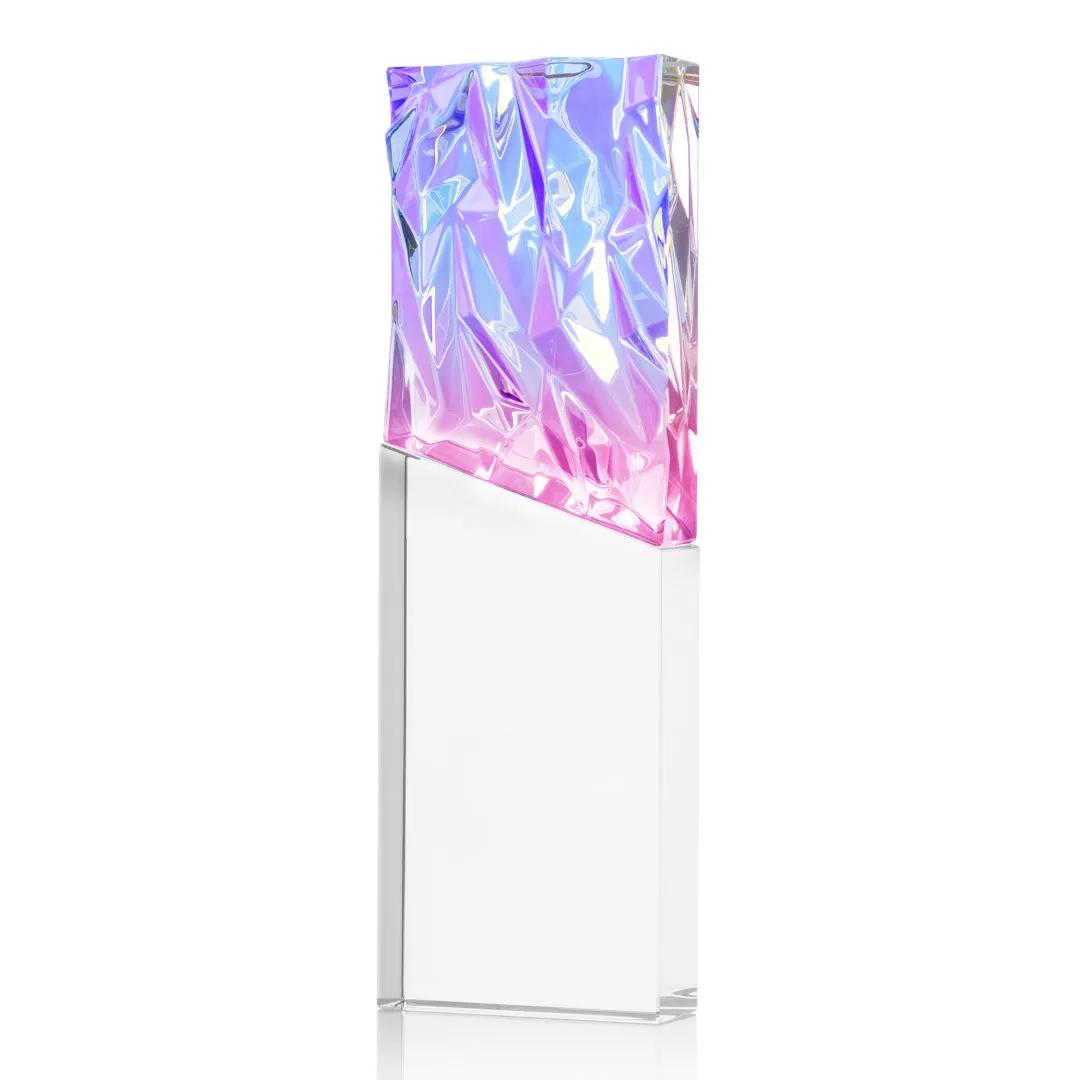 Crystal Faceted Award Light Refracting Rainbow Top - 10 x 3.125 in - product view 3