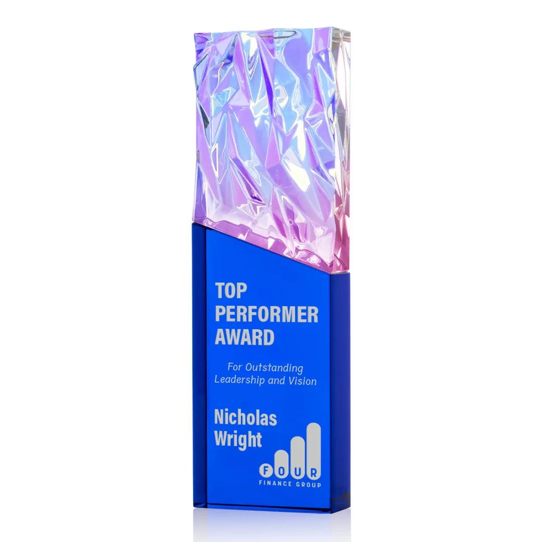 Crystal Faceted Award Light Refracting Rainbow Top - 10 x 3.125 in - product view 4