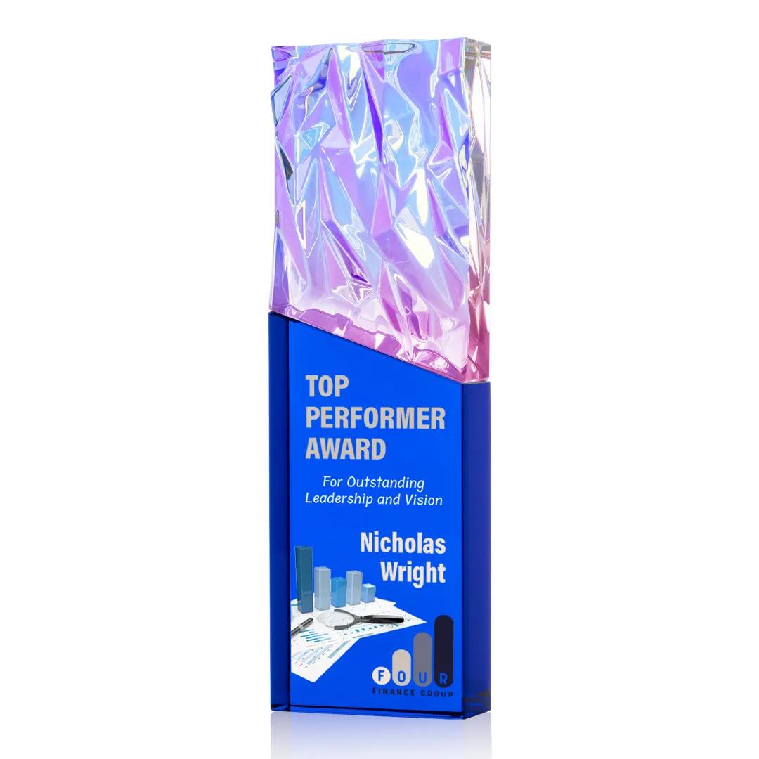 Crystal Faceted Award Light Refracting Rainbow Top - 10 x 3.125 in - product view 5