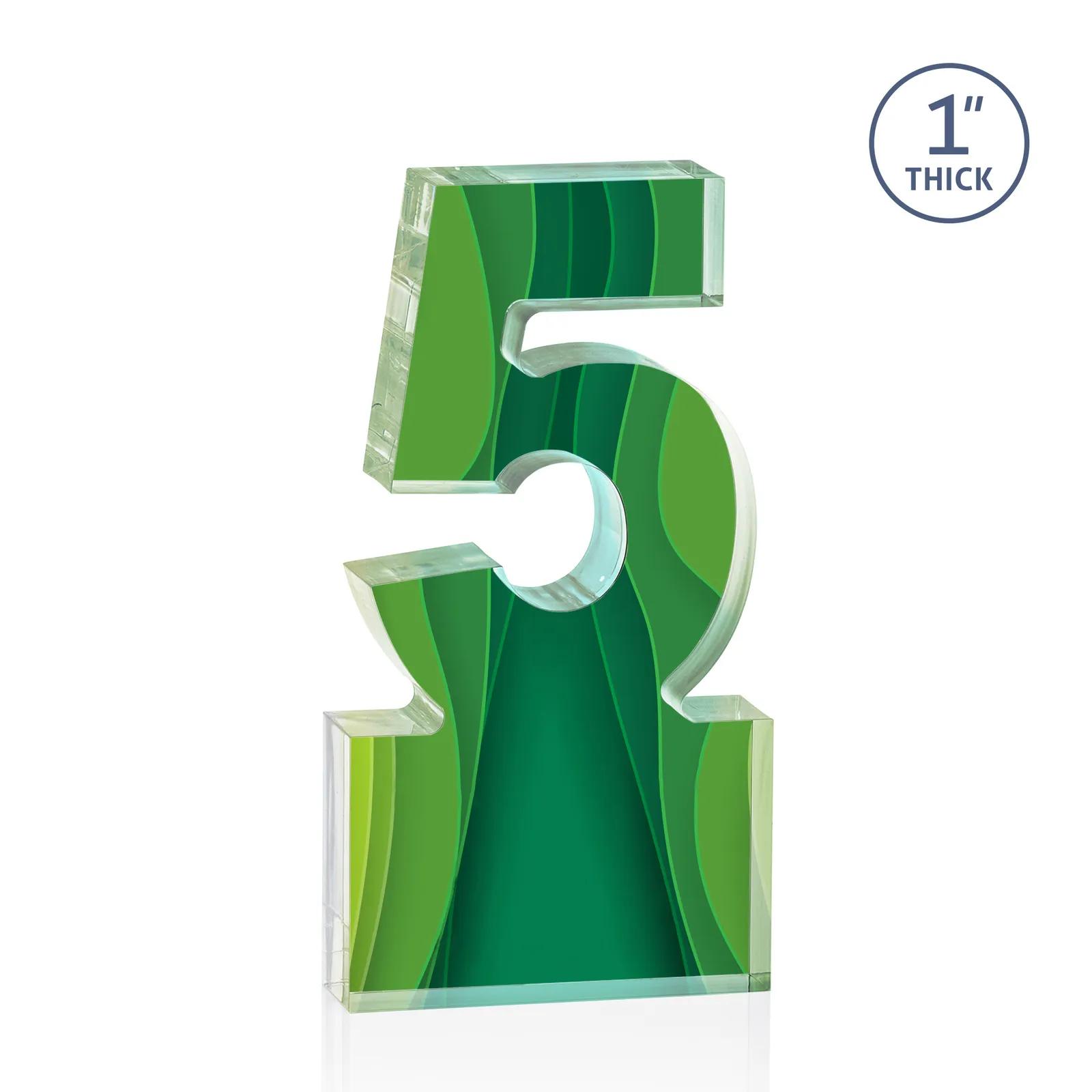 Acrylic Number Award Molded Oversized Base Progress - 6 x 2.5 in - product view 3