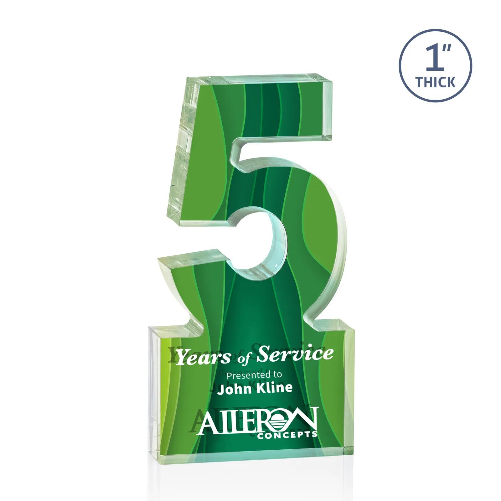 Acrylic Number Award Molded Oversized Base Progress - 6 x 2.5 in - product view 5