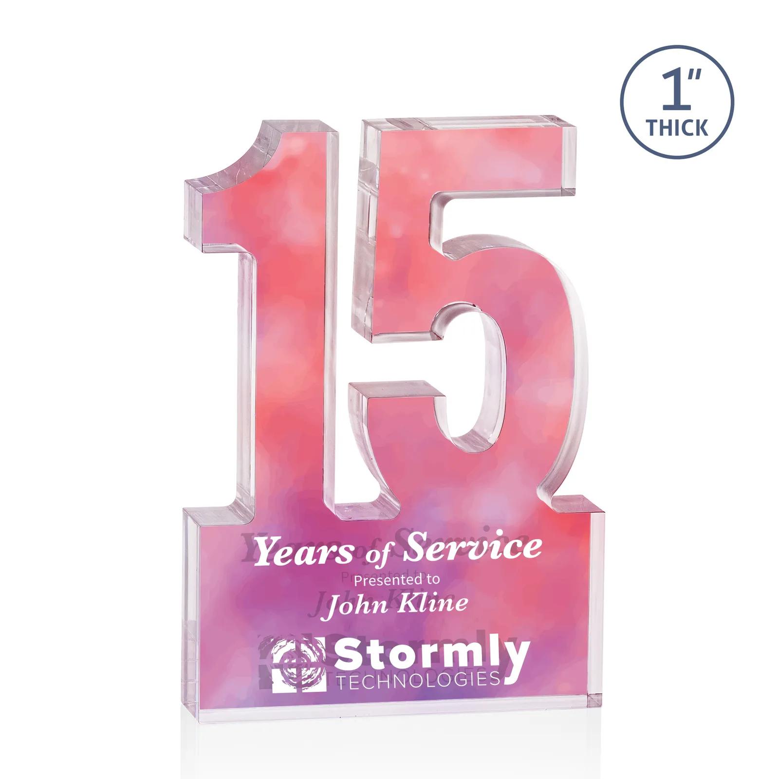 Acrylic Number Award Molded Oversized Base Progress - 6 x 2.5 in - product view 6