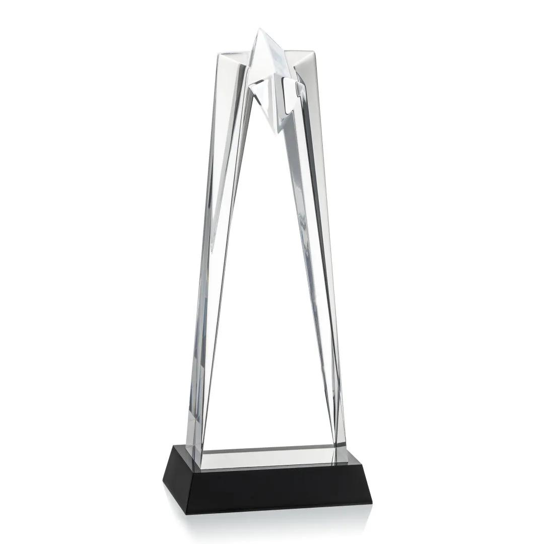 Acrylic Star Tower Award Black Beveled Base Modern - 11 x 4.5 in - product view 2
