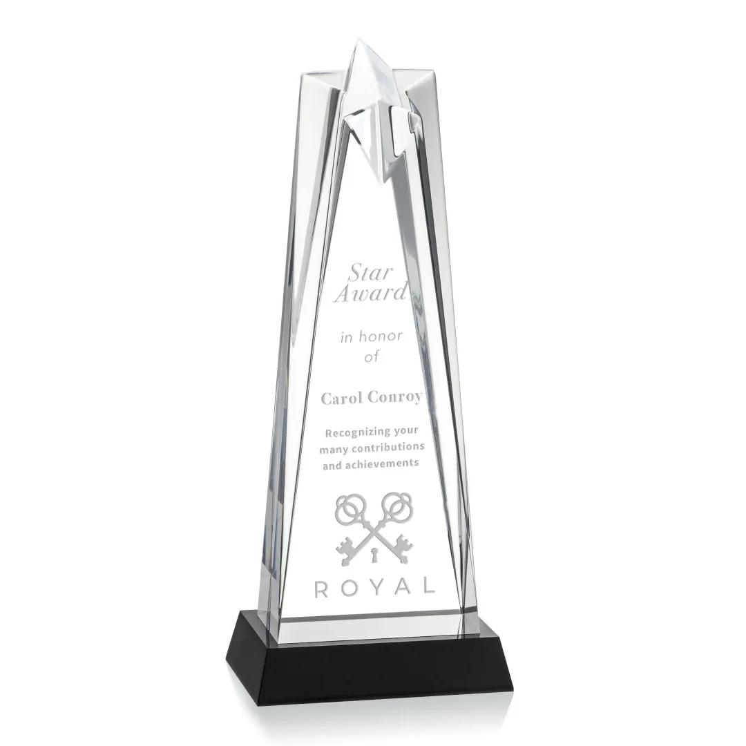 Acrylic Star Tower Award Black Beveled Base Modern - 11 x 4.5 in - product view 5
