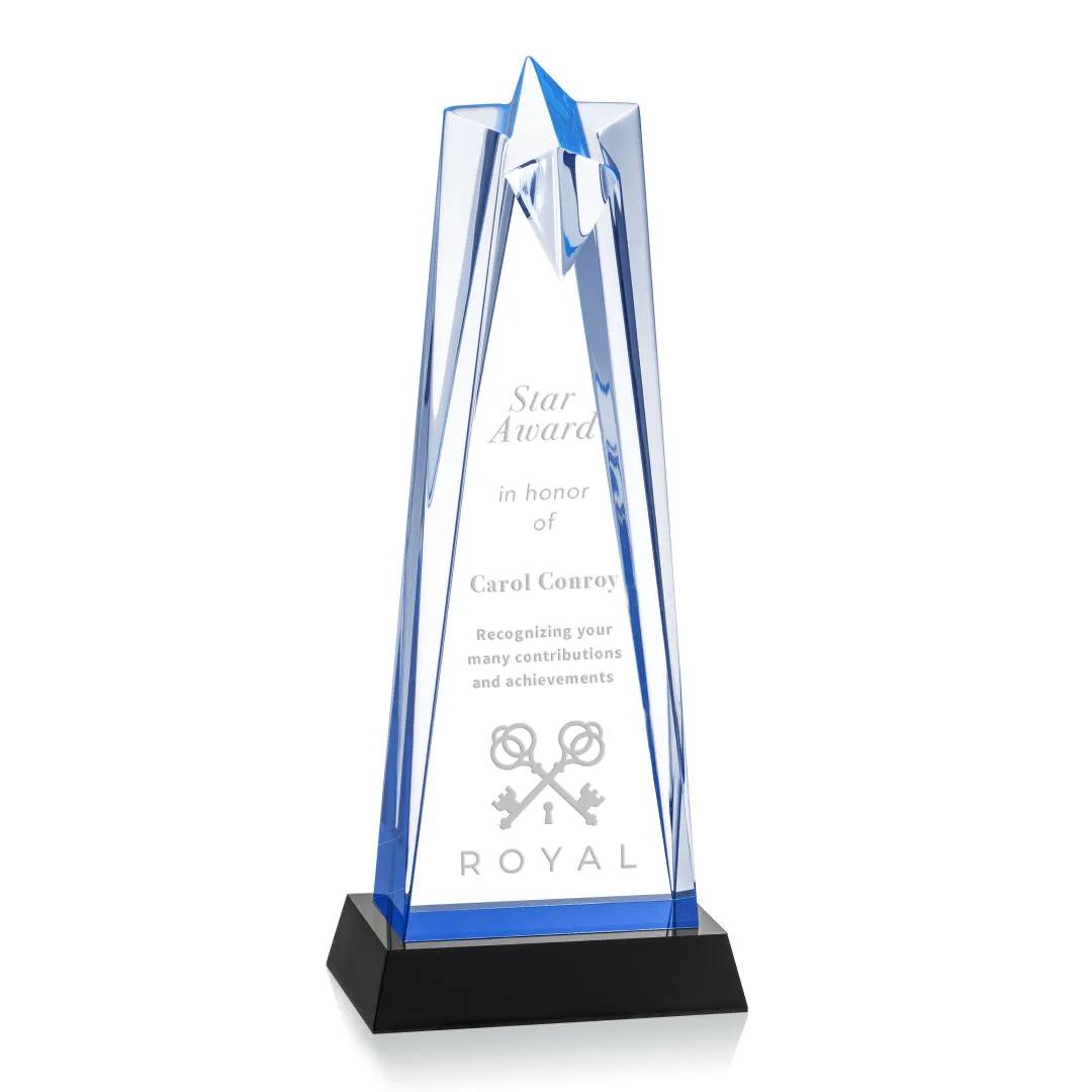 Acrylic Star Tower Award Black Beveled Base Modern - 11 x 4.5 in - product view 6