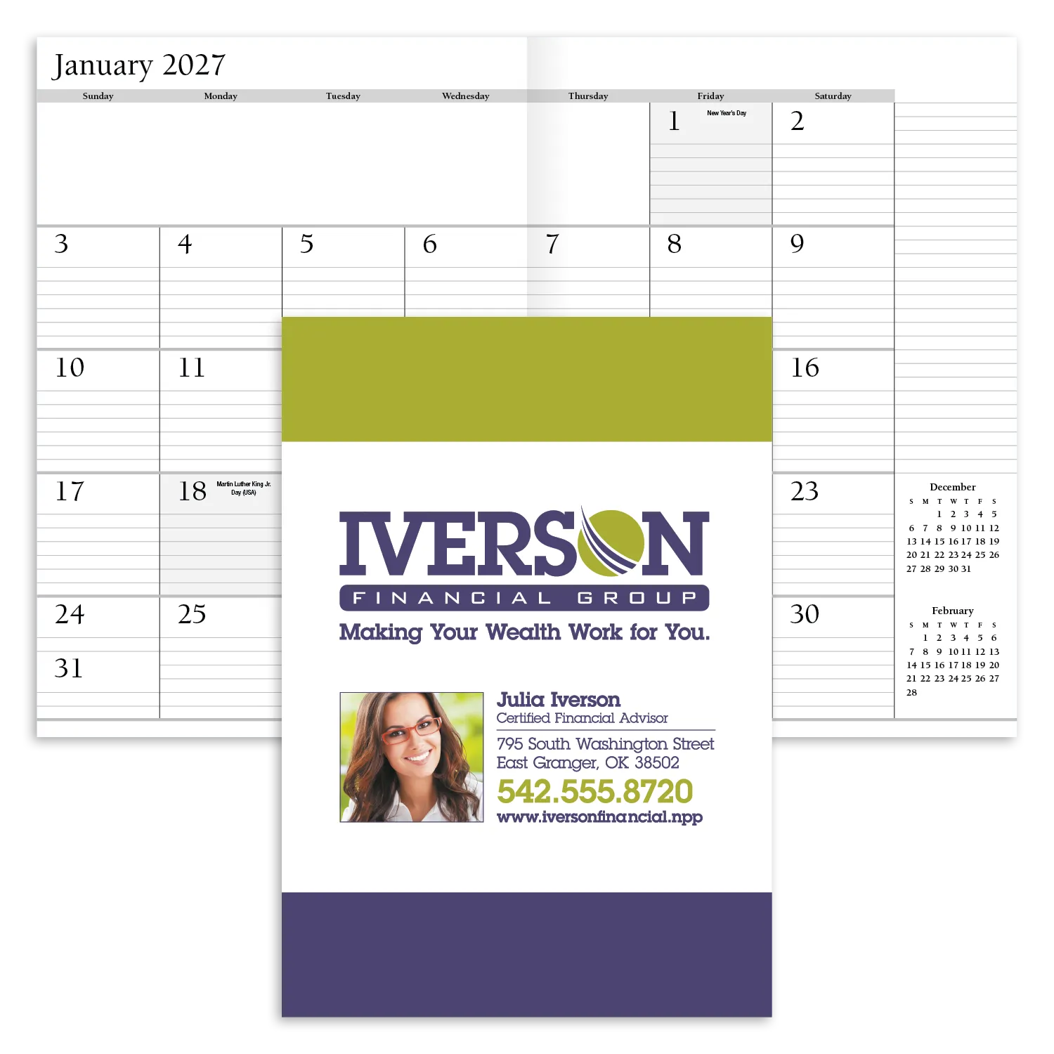 Monthly Planner 14-Month FSC Paper Custom - 10 x 14 in - product view 4