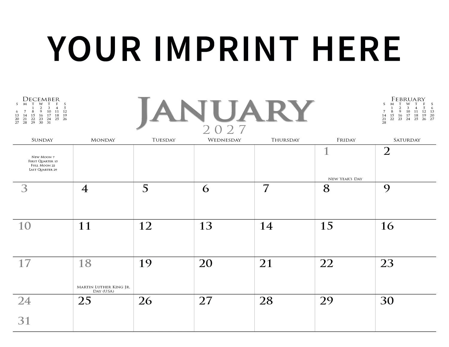 Spiral Appointment Calendar 12-Month Custom Images - 16.75 x 10.875 in - product view 4