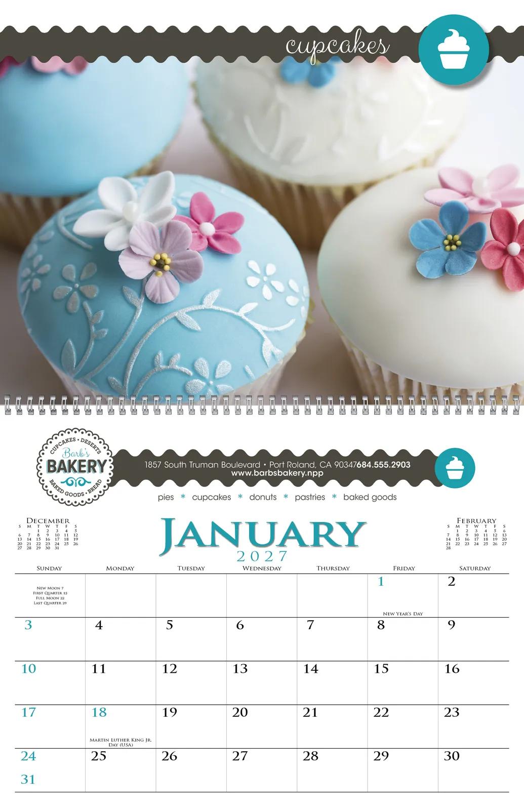 Spiral Appointment Calendar 12-Month Custom Images - 16.75 x 10.875 in - product view 5