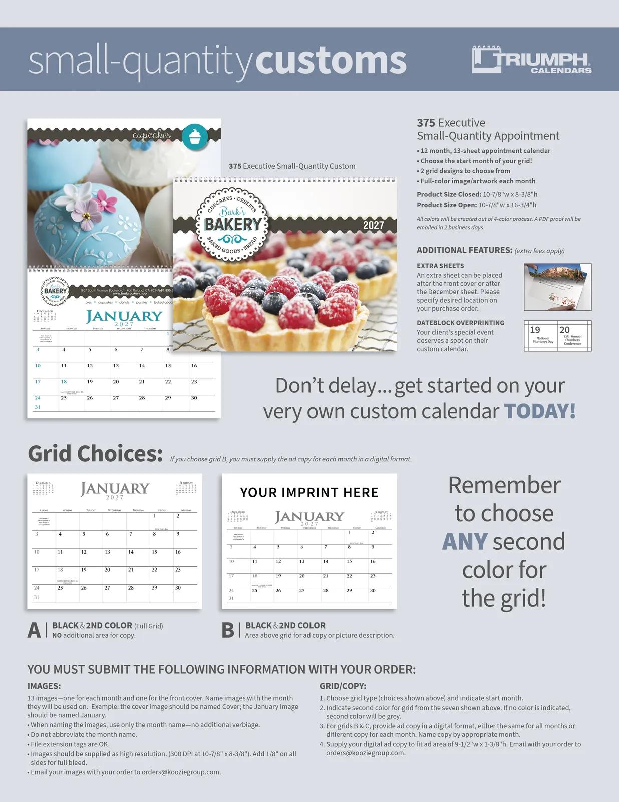 Spiral Appointment Calendar 12-Month Custom Images - 16.75 x 10.875 in - product view 6