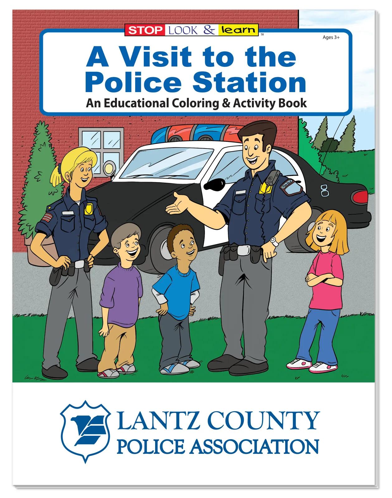 Police Station Coloring Book Educational Visit - 10.5 x 8 in - product view 2