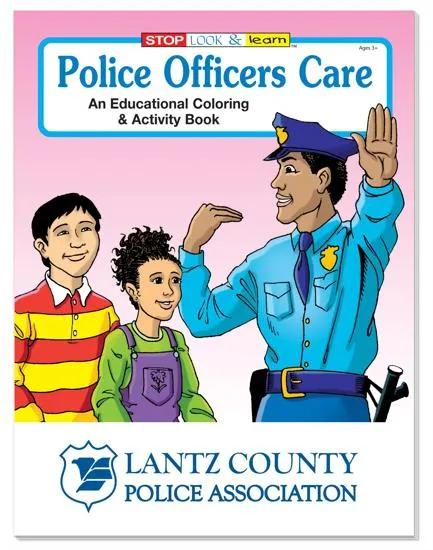 Police Community Safety Coloring Book Educational - 10.5 x 8 in