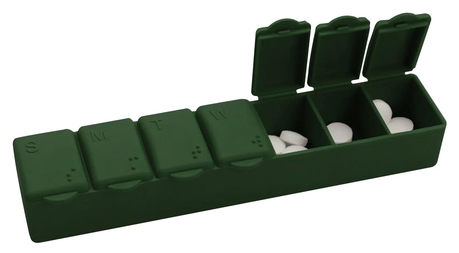 7-Day Pill Box Braille Markings PP Plastic - 6.125 x 1.25 in - product view 3