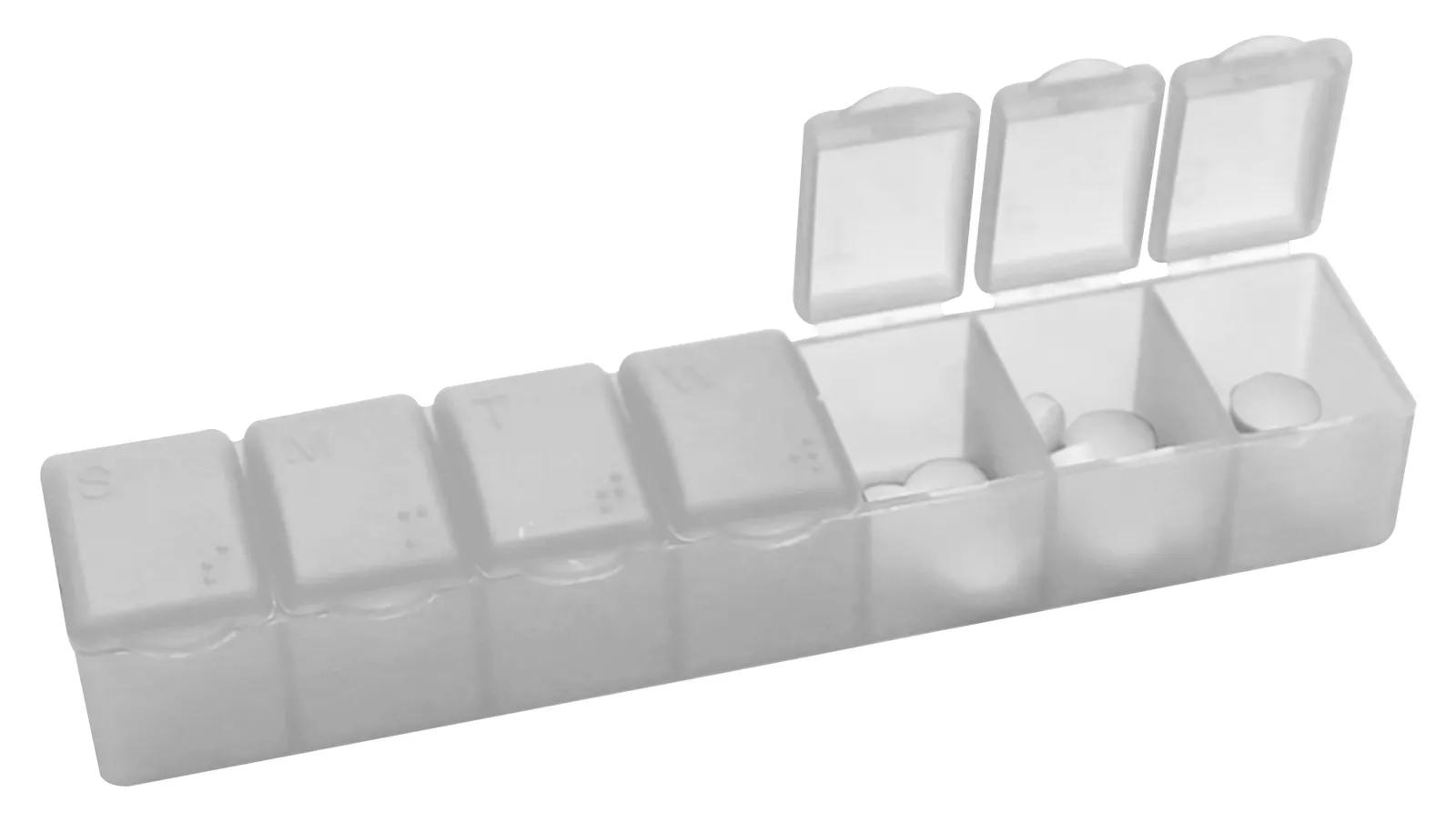 7-Day Pill Box Braille Markings PP Plastic - 6.125 x 1.25 in - product view 4