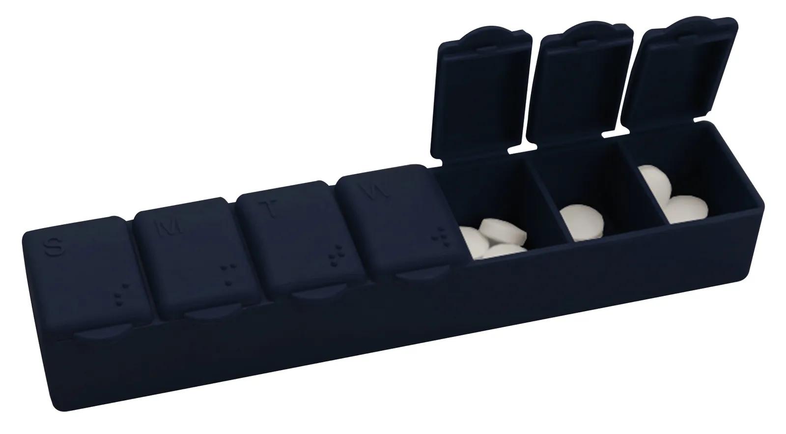 7-Day Pill Box Braille Markings PP Plastic - 6.125 x 1.25 in - product view 5