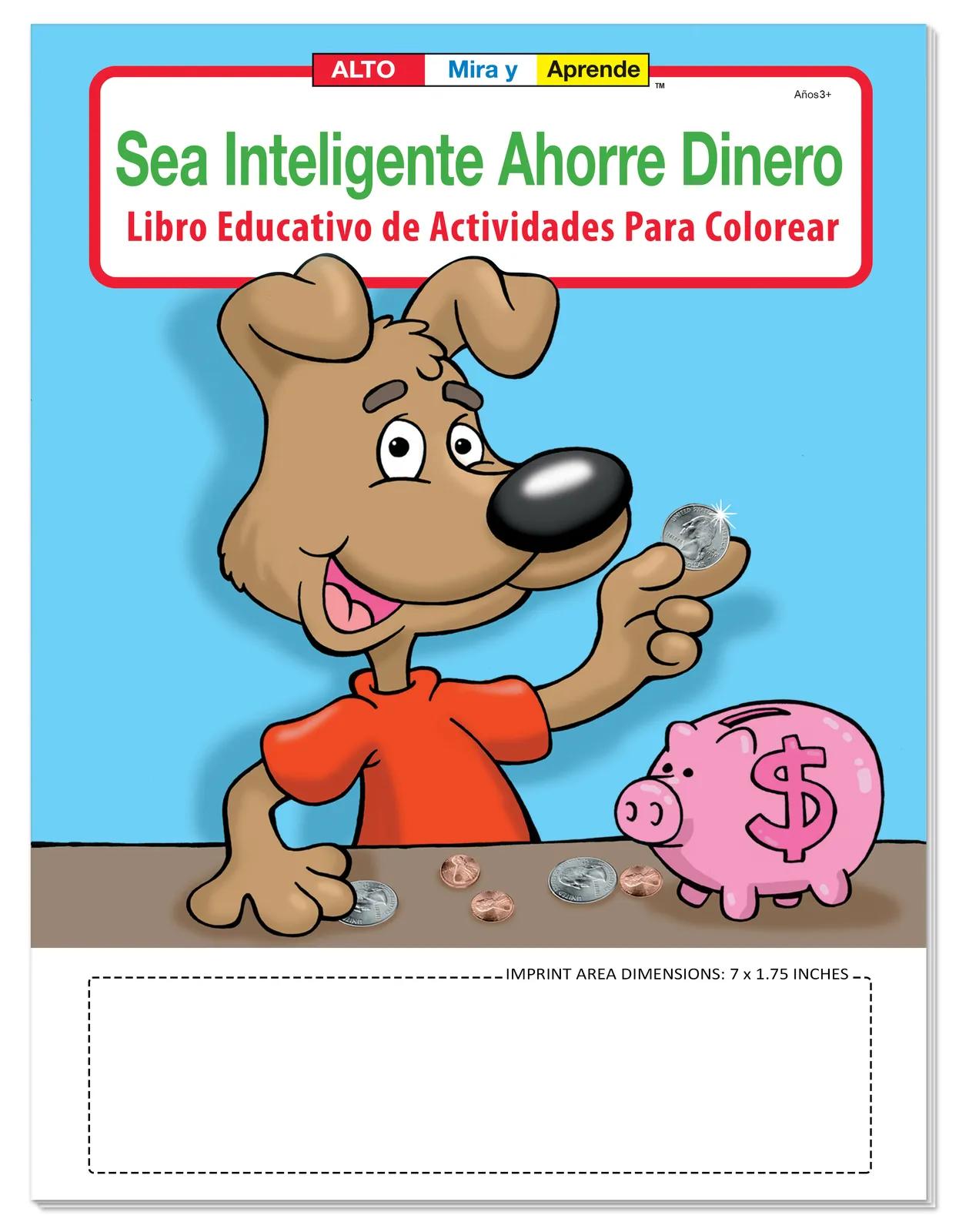 Money Saving Coloring Book Spanish Financial - 10.5 x 8 in - product view 3
