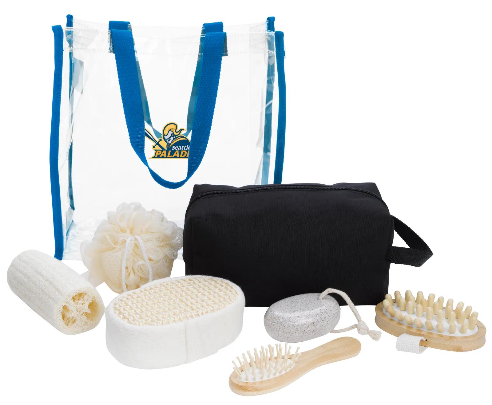 Spa Kit Portable Bamboo Brush Six Piece Tote - 9 x 4.75 in - product view 4