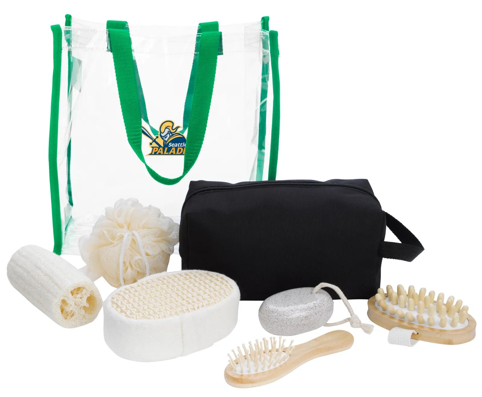 Spa Kit Portable Bamboo Brush Six Piece Tote - 9 x 4.75 in - product view 10