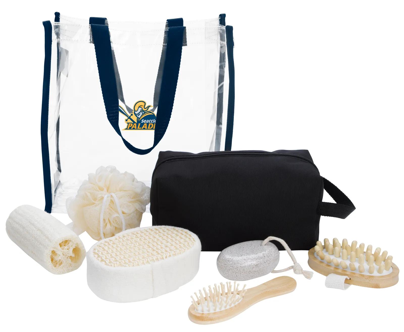 Spa Kit Portable Bamboo Brush Six Piece Tote - 9 x 4.75 in - product view 13