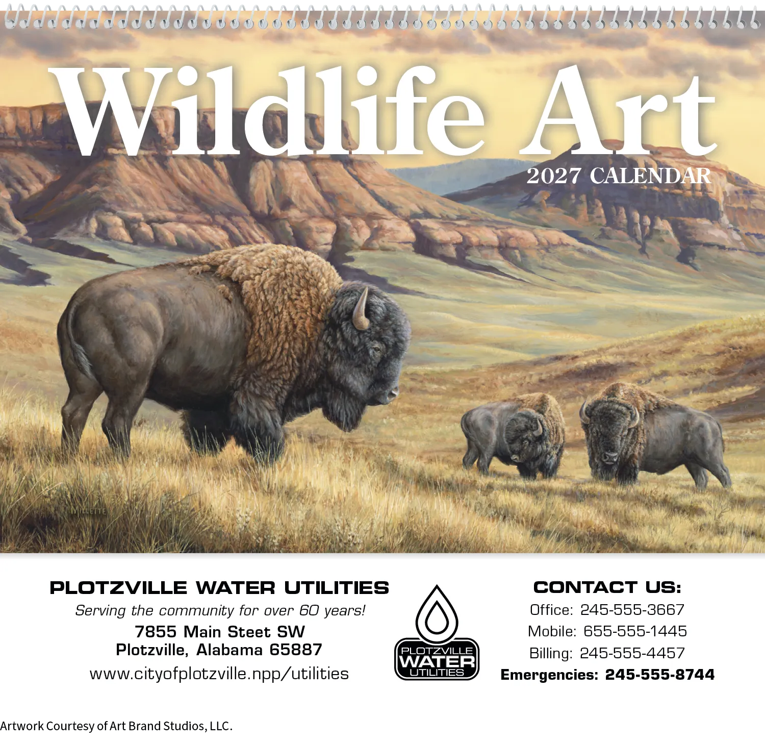 Wildlife Art Pocket Calendar Storage Pockets - 13.25 x 8.25 in - product view 2