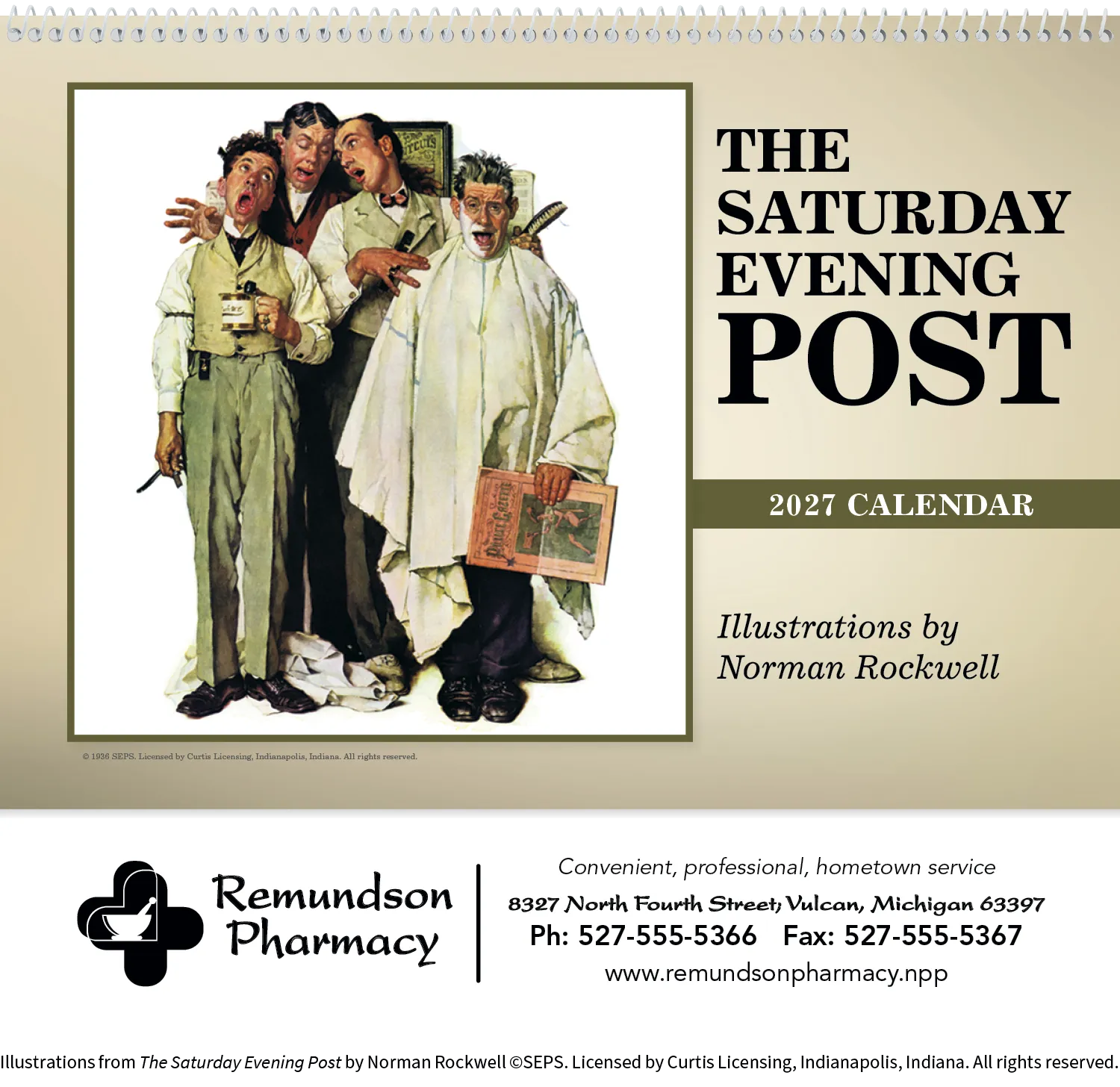 Norman Rockwell Pocket Calendar Saturday Evening Post - 13.25 x 8.25 in - product view 2
