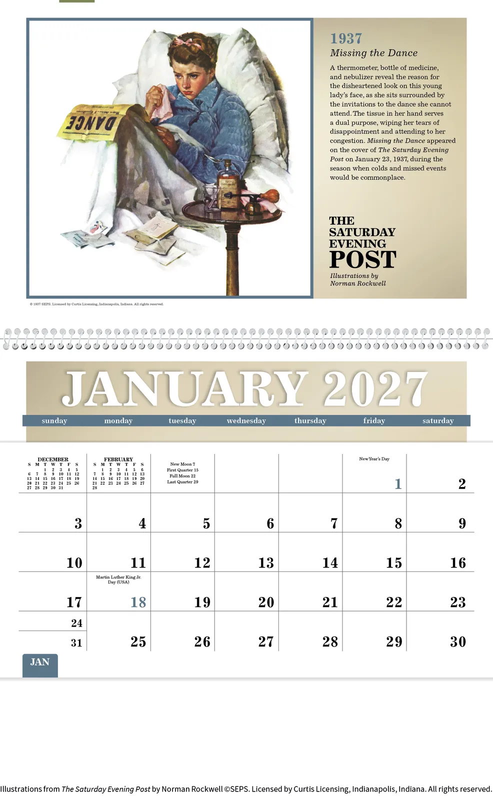 Norman Rockwell Pocket Calendar Saturday Evening Post - 13.25 x 8.25 in - product view 5