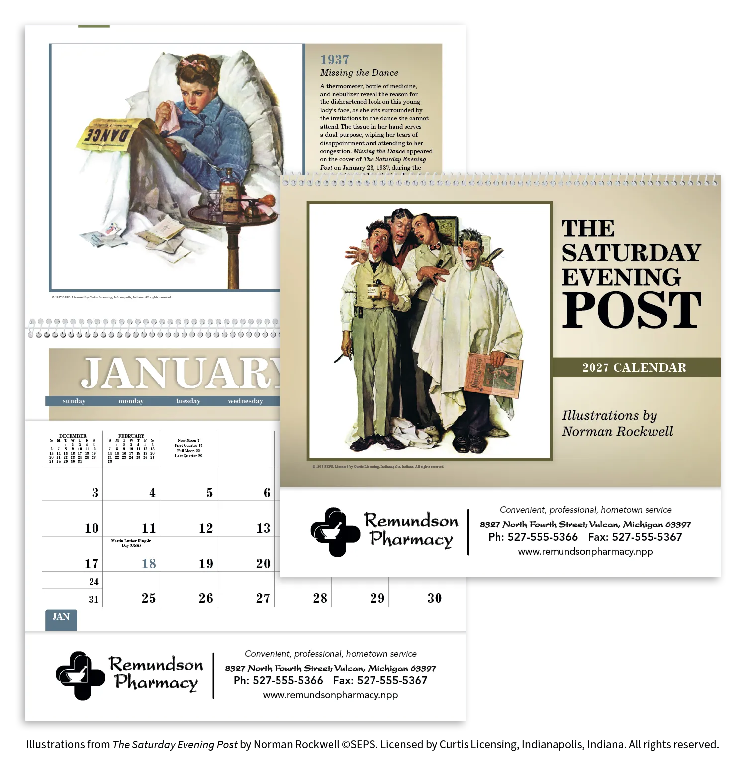 Norman Rockwell Pocket Calendar Saturday Evening Post - 13.25 x 8.25 in - product view 18